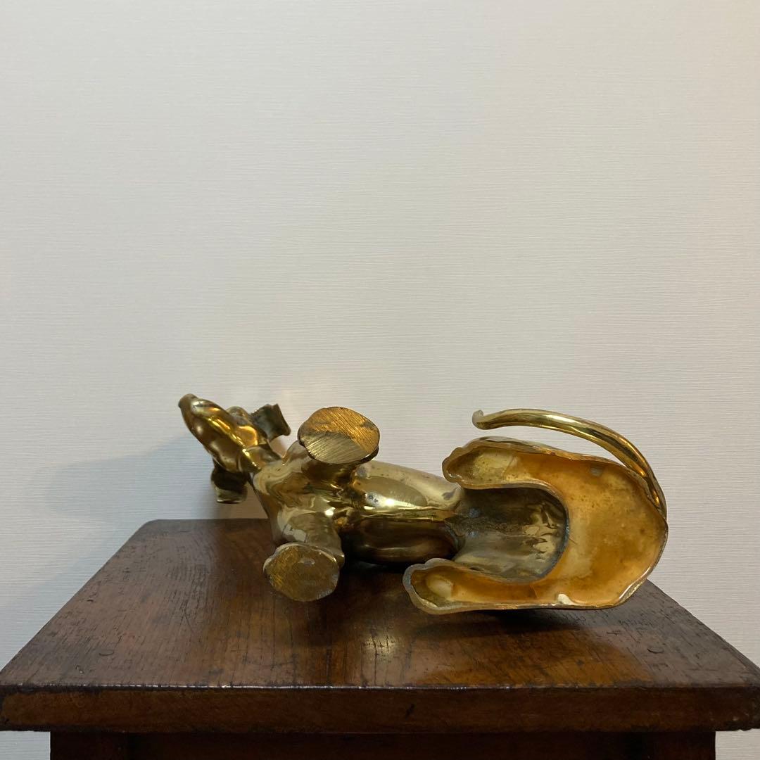 真鍮製 犬の置物 グレイハウンド ヴィンテージ アンティーク レトロ ブラス