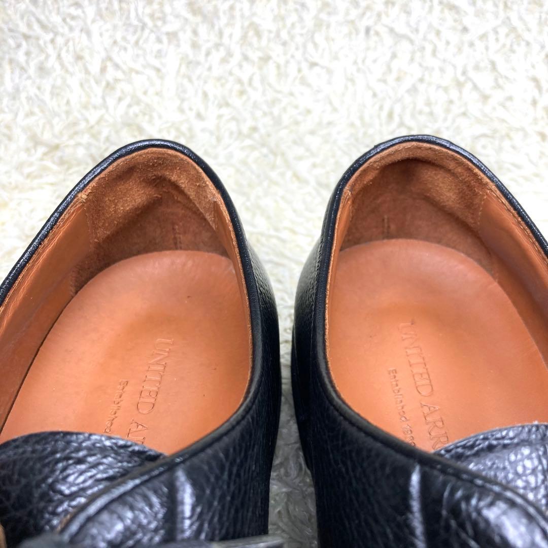 『美品』ユナイテッドアローズ ドレススニーカー 革靴 シボ革 レザー ブラック