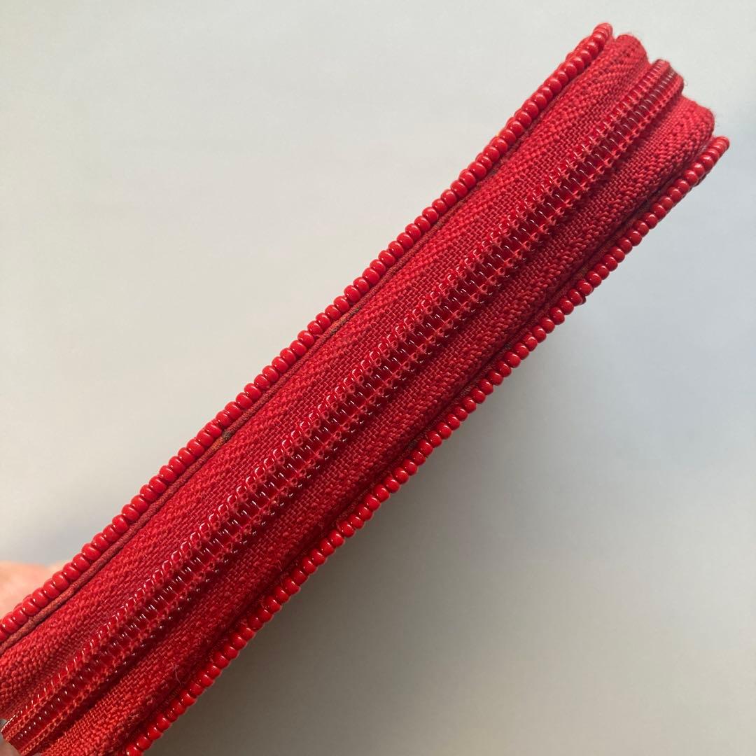 柏ビーズ　総ビーズ刺繍　財布　小花