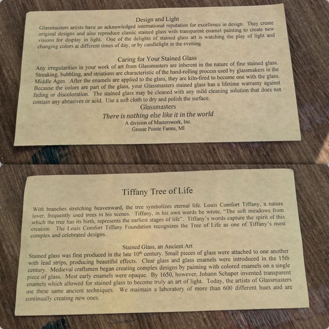 グラスマスターズ 生命の樹 ステンドグラス 33×24 ルイスCティファニー