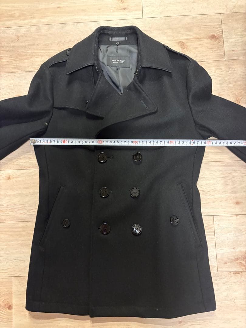 BURBERRY BLACK LABEL ブラック ピーコート　ラビットファー付
