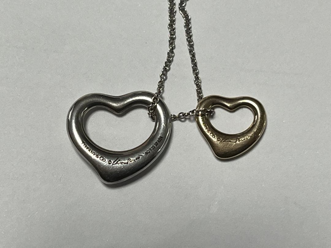 ティファニー　2連　ネックレス　オープンハート　ローズゴールド