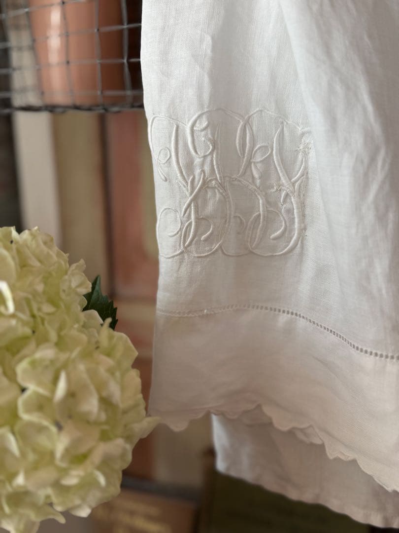 フランスアンティークஐ⋆*モノグラムの透け感が素敵なカーテンஐ⋆*レア❤︎