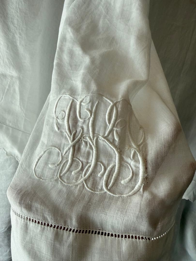 フランスアンティークஐ⋆*モノグラムの透け感が素敵なカーテンஐ⋆*レア❤︎