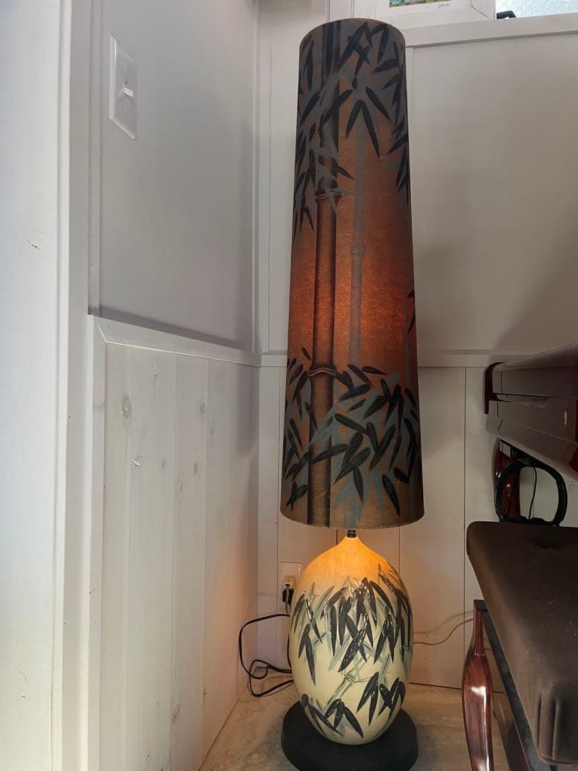 昭和レトロ 竹柄 フロアランプ 和モダン 間接照明 高さ140cm