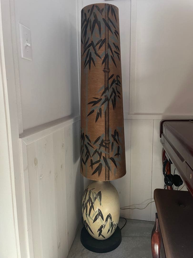 昭和レトロ 竹柄 フロアランプ 和モダン 間接照明 高さ140cm