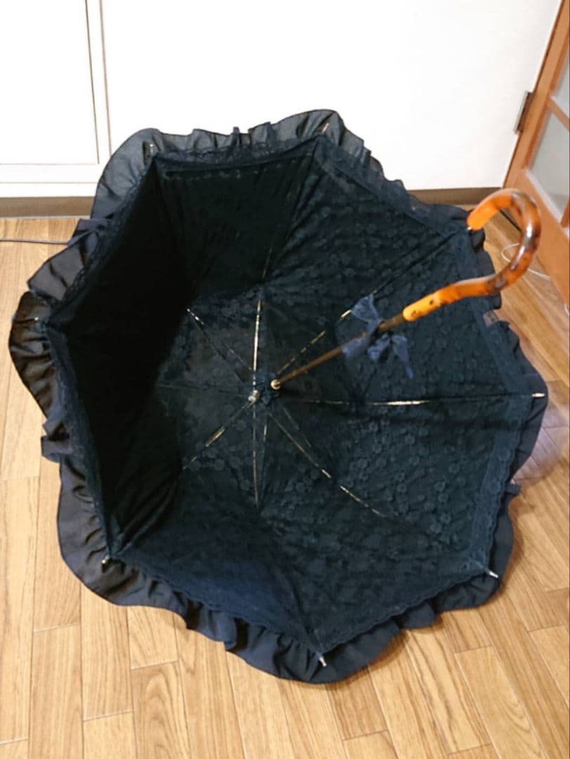 【処分価格☆】ヴィクトリアンメイデン フェアリードールフリルパラソル 黒 使用少