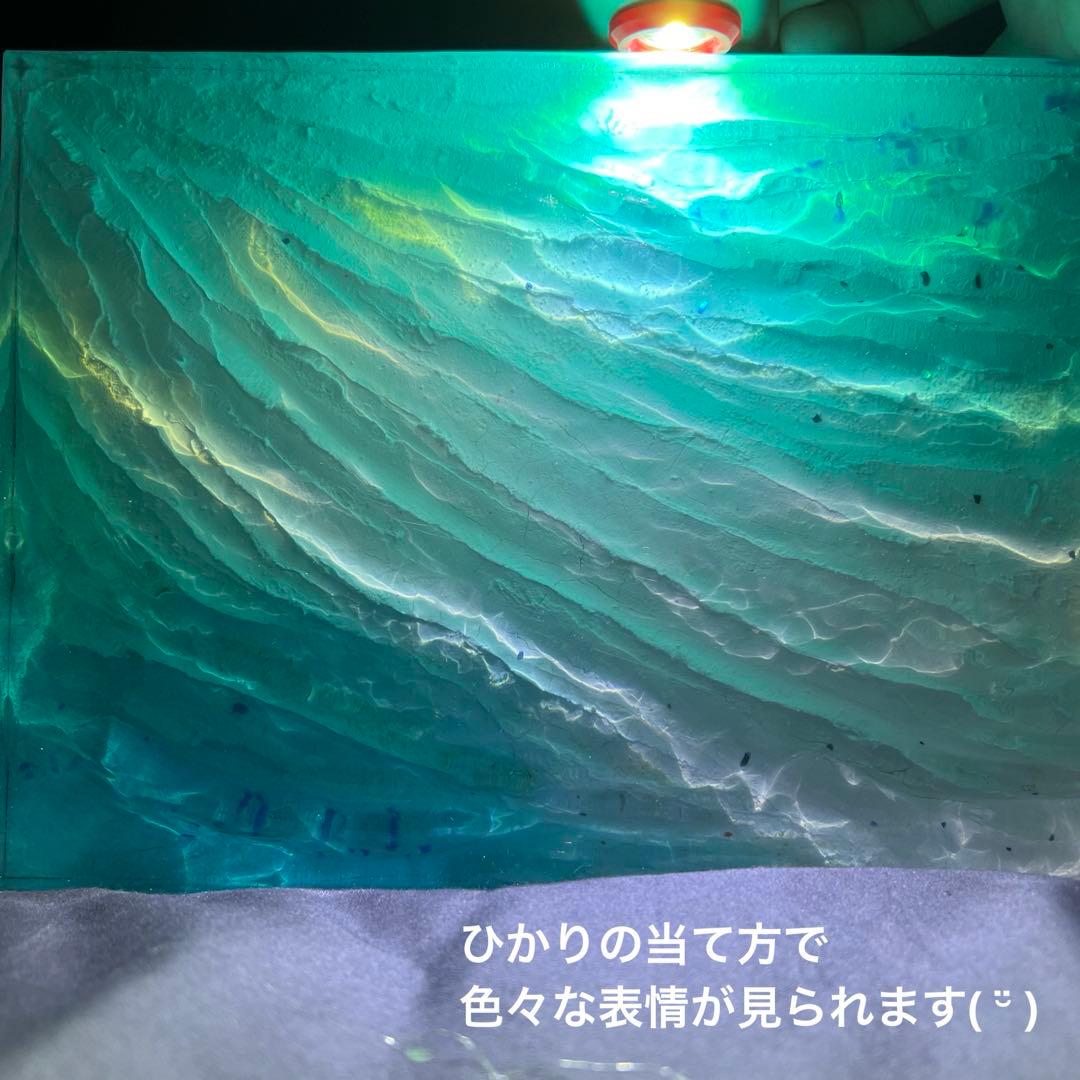 【レジンアート】波紋アート／Ｂ４パネル／オーシャンアート／枠なし