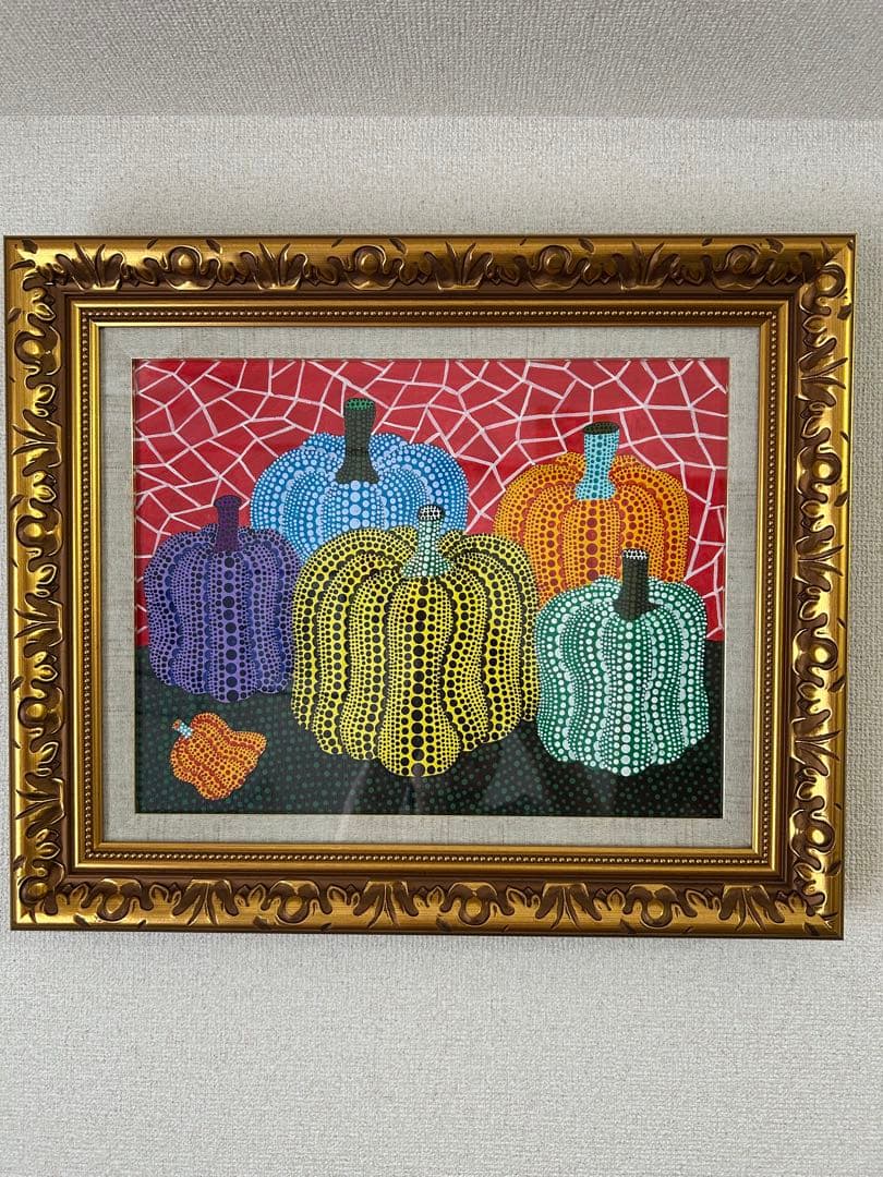 専用　かぼちゃ　油絵　草間弥生風　模写作品　F6　手描き