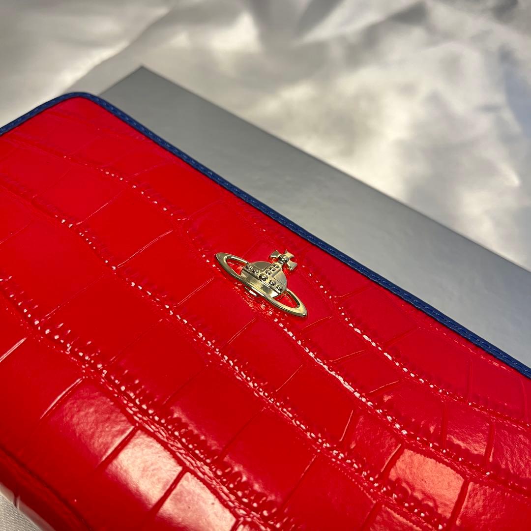 し*ん様 新品 Vivienne Westwood レッド青ライン 長財布 バレ