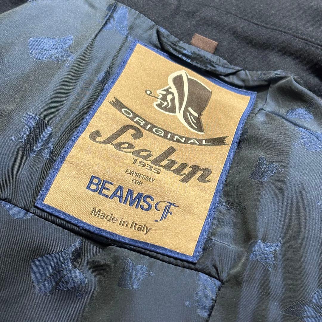 【美品】Sealup BEAMS F別注 ロングピーコート ネイビー 46