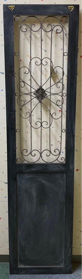 アイアンウッドアンティークフィニッシュ ウォールデコ壁掛可 ウッドドアブラック