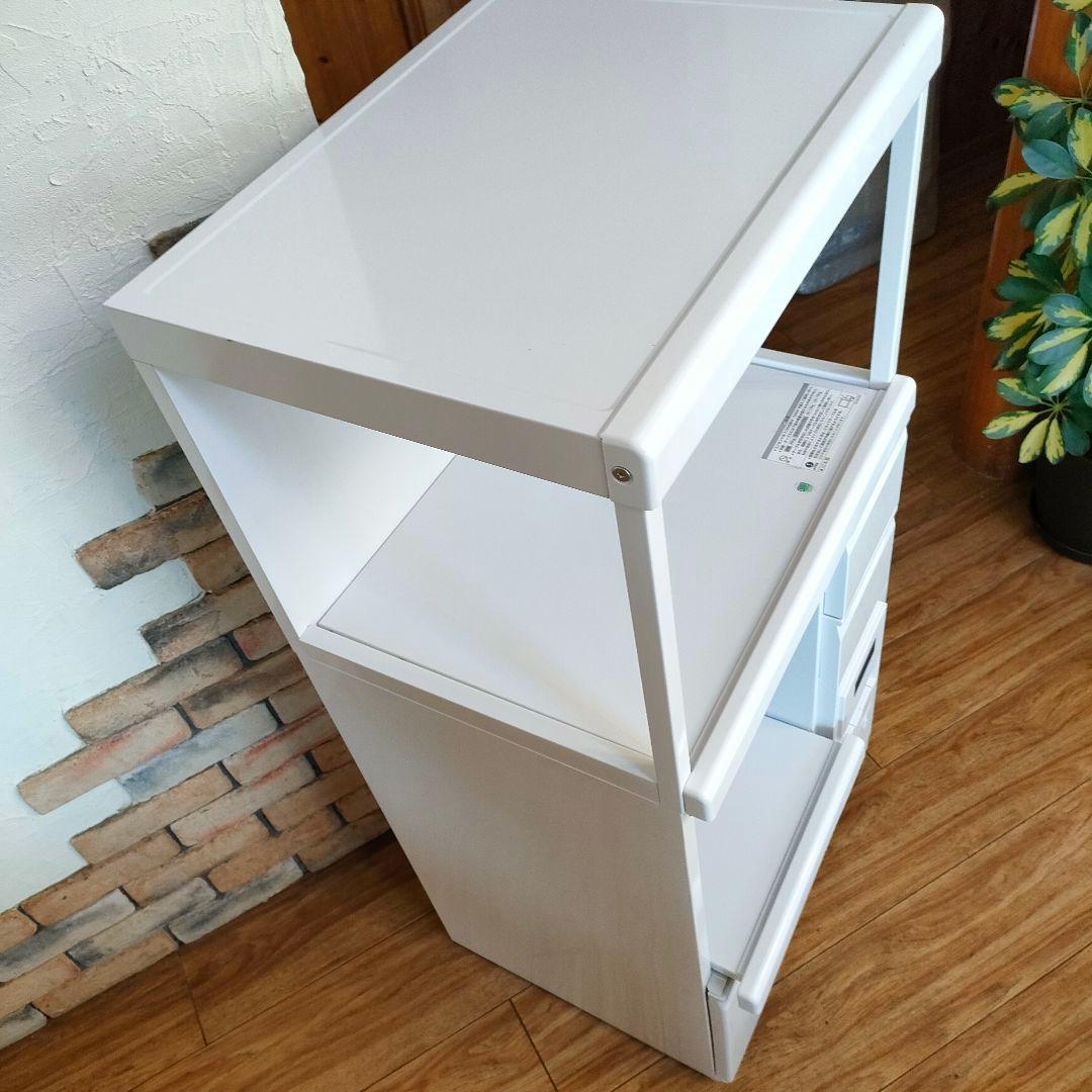 美品 MK精工 米びつ付きレンジ台 SK-11757 ホワイト 米びつ エムケー