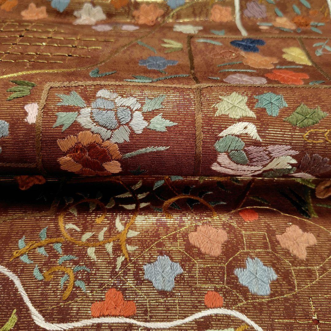 刺繍　袋帯　豪華　金糸