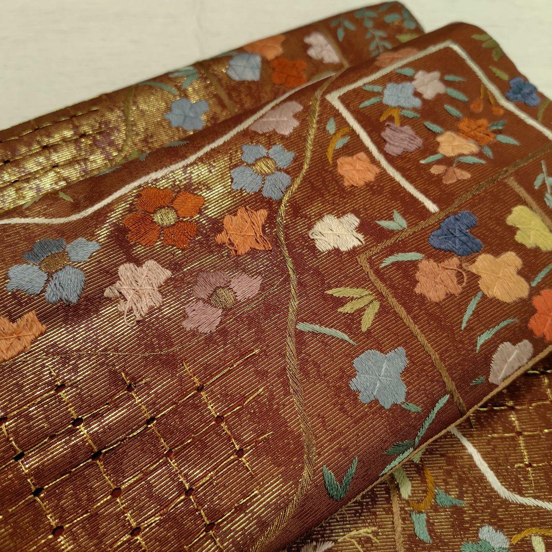 刺繍　袋帯　豪華　金糸