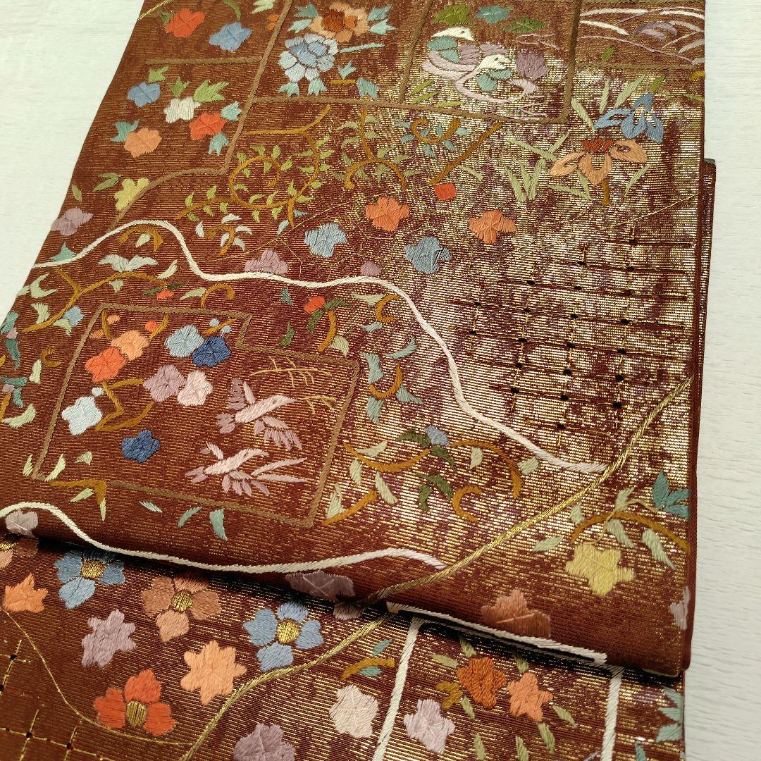 刺繍　袋帯　豪華　金糸