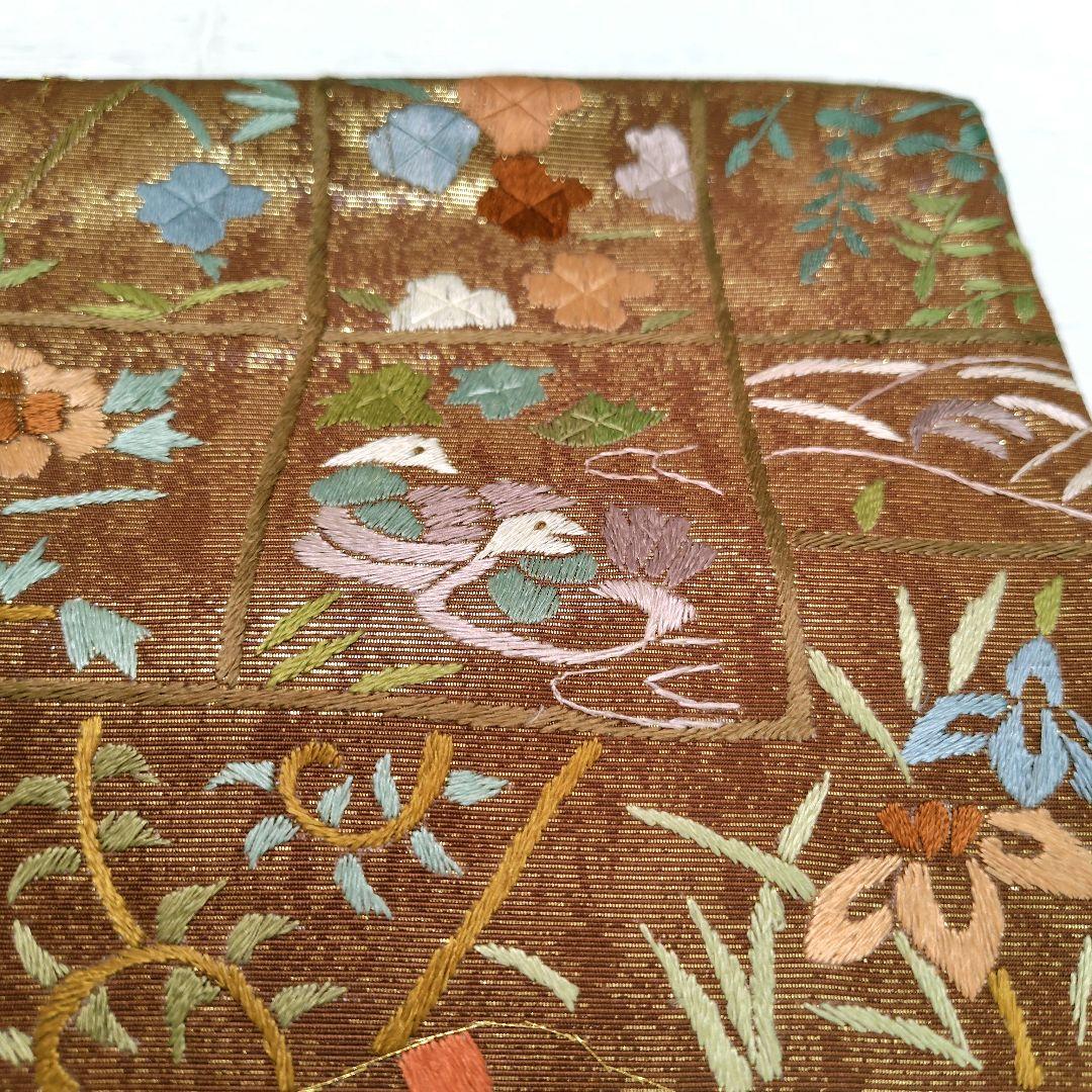 刺繍　袋帯　豪華　金糸