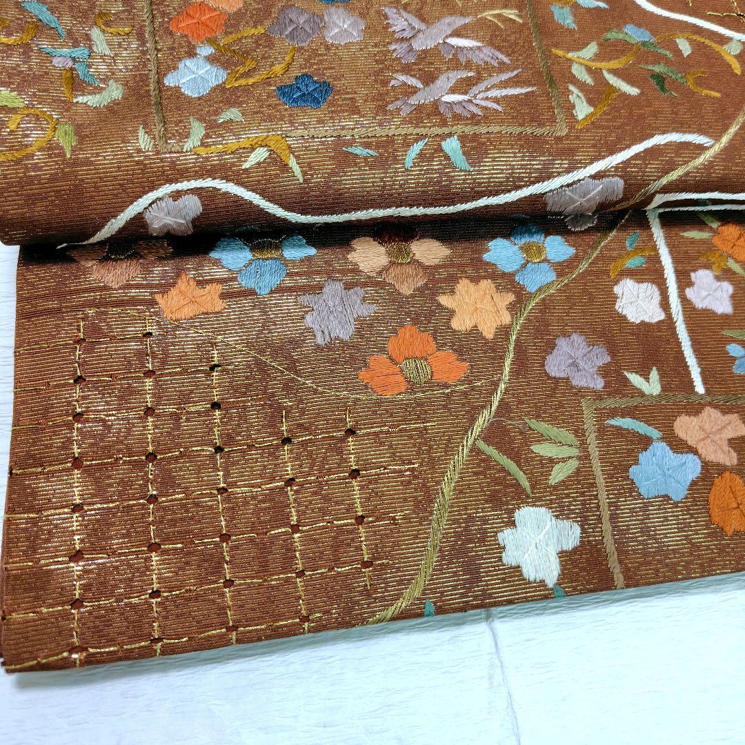 刺繍　袋帯　豪華　金糸