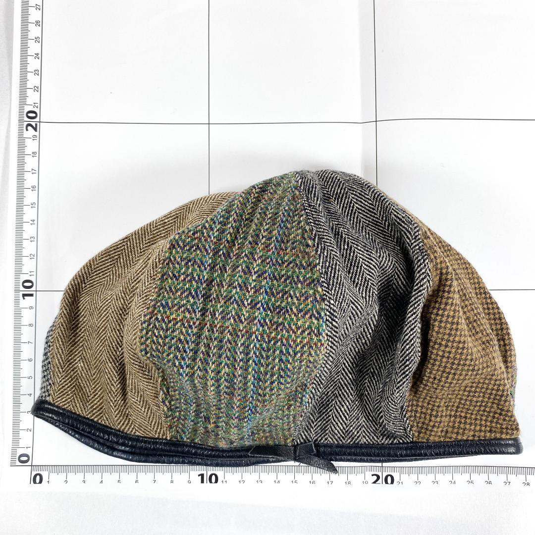 KAPITAL キャピタル ツイード パッチワーク ベレー帽 ヘリンボーン