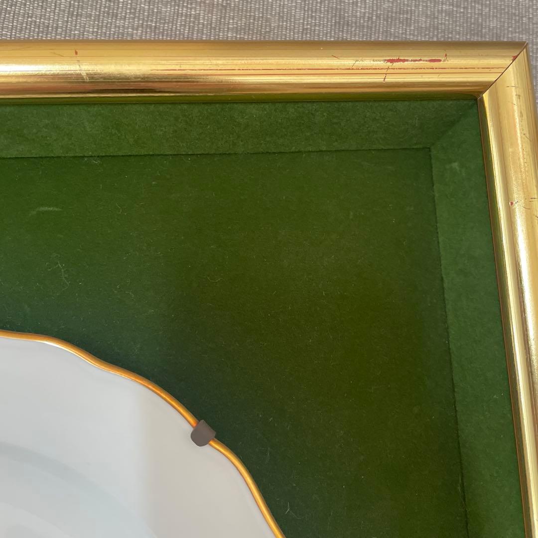 マイセン 額縁付き花柄 波型皿 直径約20cm