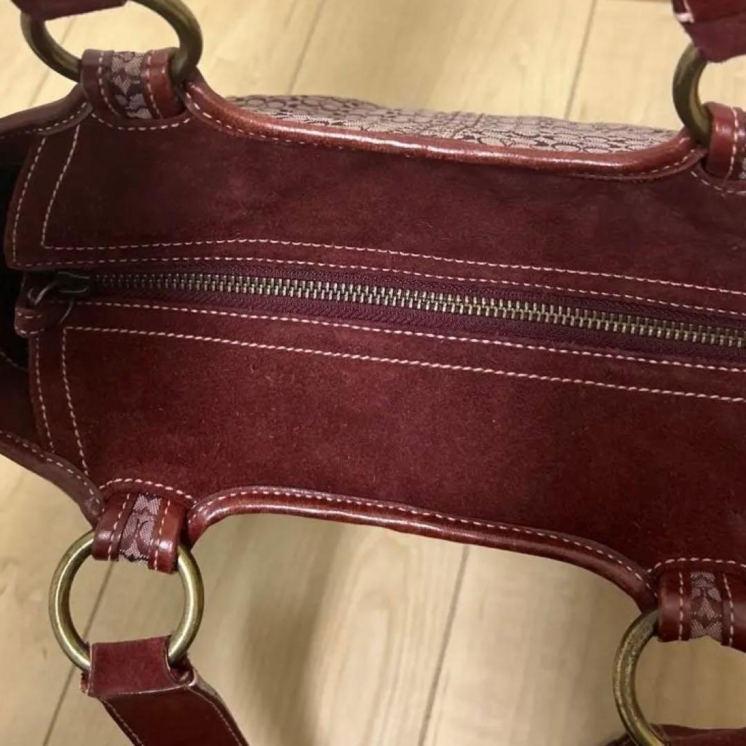 希少カラーコーチシグネチャー柄ホーボー ショルダーバッグ