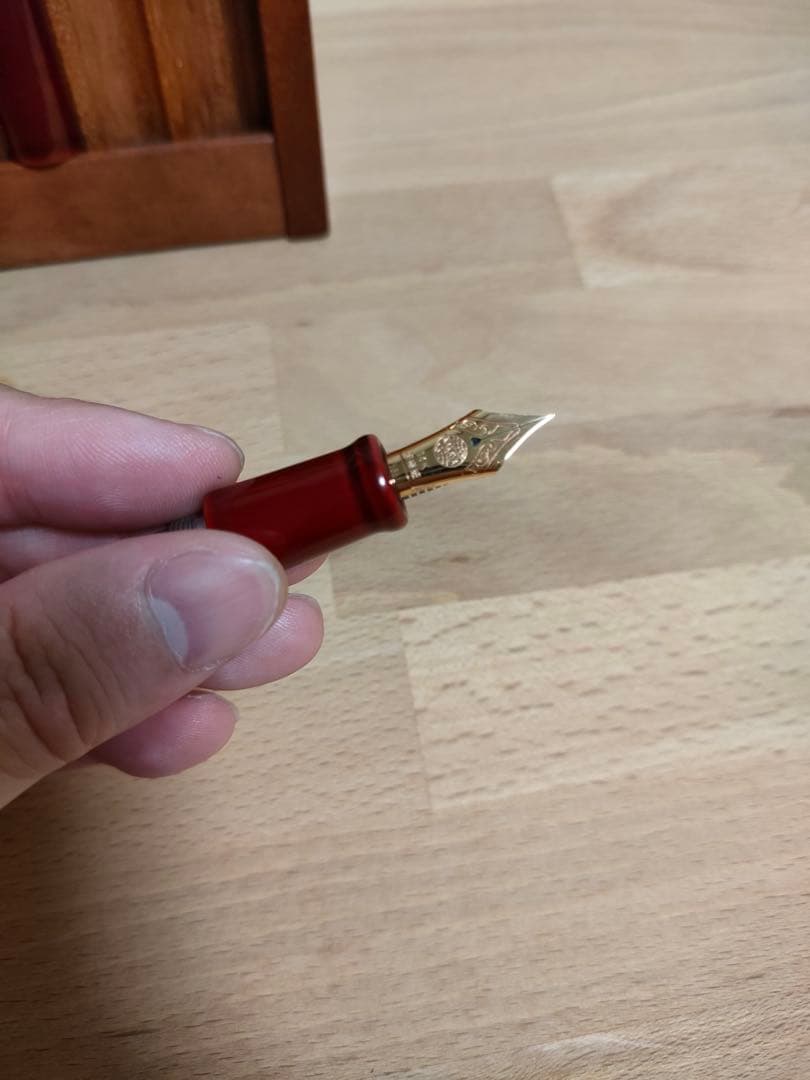 ★12月2日まで★中屋万年筆 赤溜 17mm