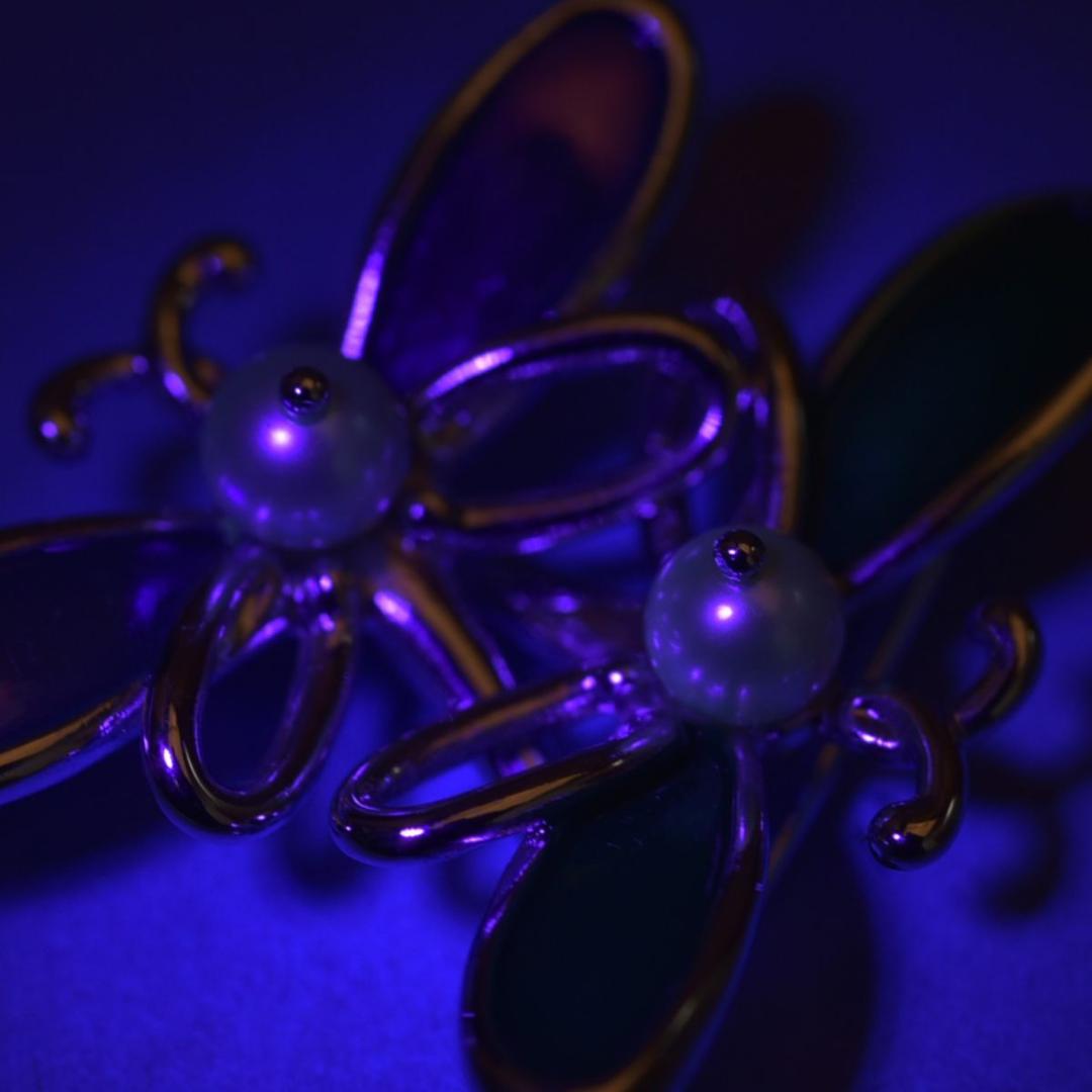 美品 TASAKI ブローチ トンボ 2個セット パール幅5.0mm SV 緑紫