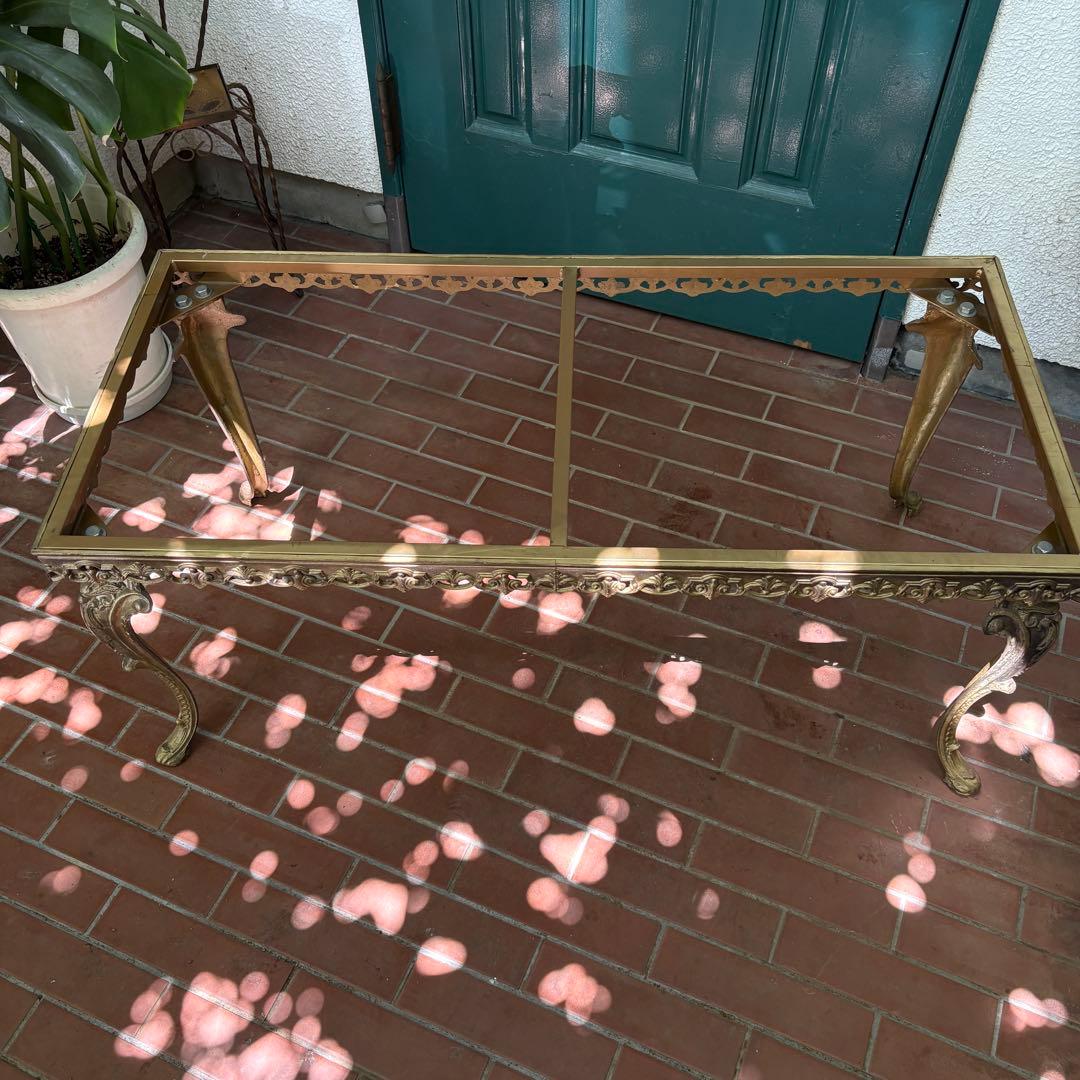 大理石テーブル アンティーク レトロ コーローテーブル　W100×D50×H46