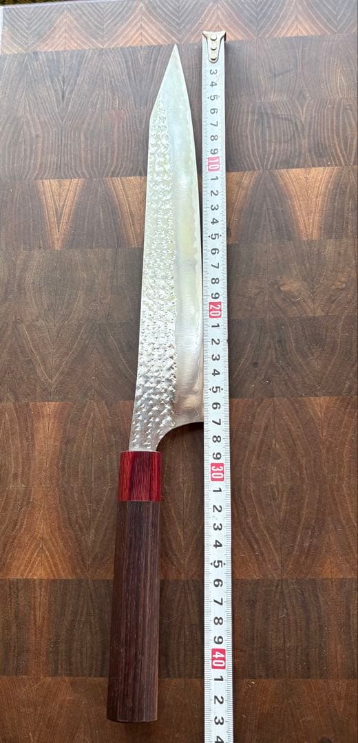 黒崎優　閃光　鋭　切付　筋引　包丁 270mm 紫檀　粉末ハイス