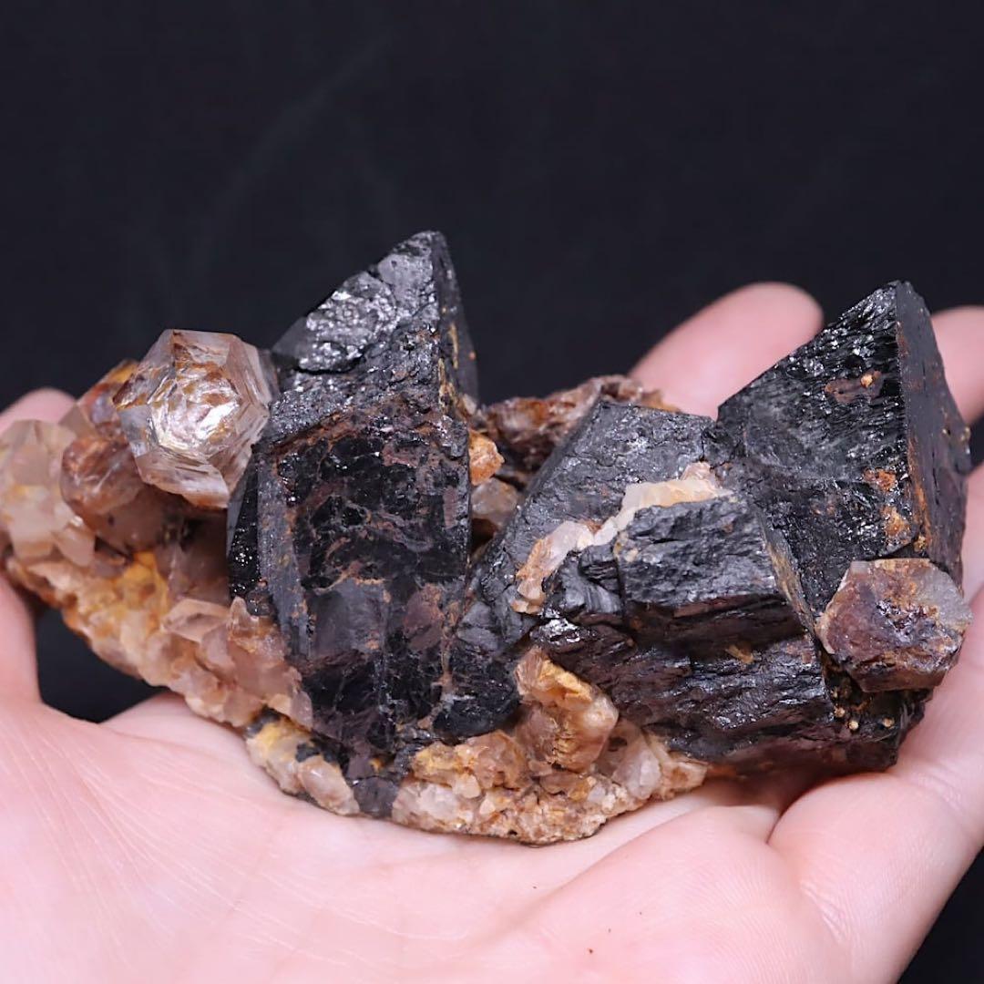 鉄マンガン重石 鉄重石 クォーツ 水晶 344g OTH006 天然石 原石