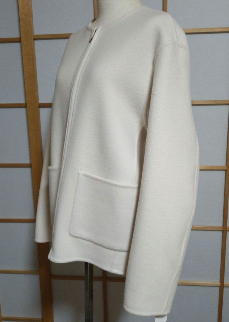 タグ付　23区　ノーカラー　ウール　ショート　コート　ブルゾン　ジャケット