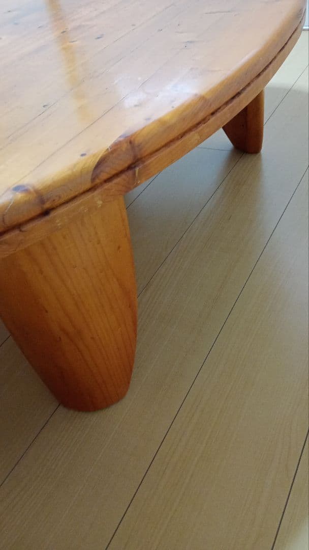 楕円形木製センターテーブル