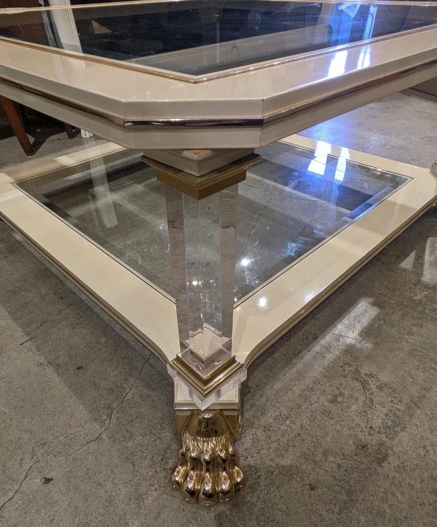 1【高級55万】 イタリア センターテーブル エレガント 猫脚 テーブル 大