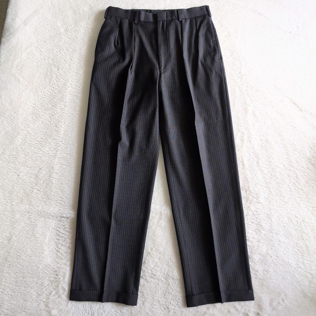 ポロラルフローレン ストライプ ビンテージ スーツ スリーピース チャコール