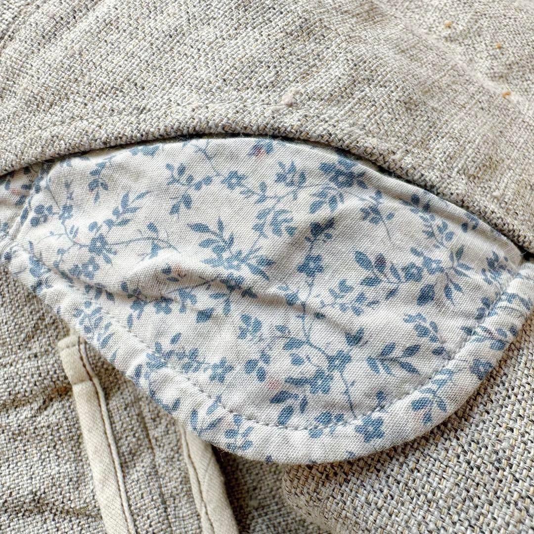 45R【コットン100%•ツイード×花柄】ダブルブレスト＆ノーカラー•ジャケット