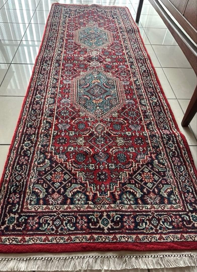 212×72 ヴィンテージラグ　手織　トライバルラグ