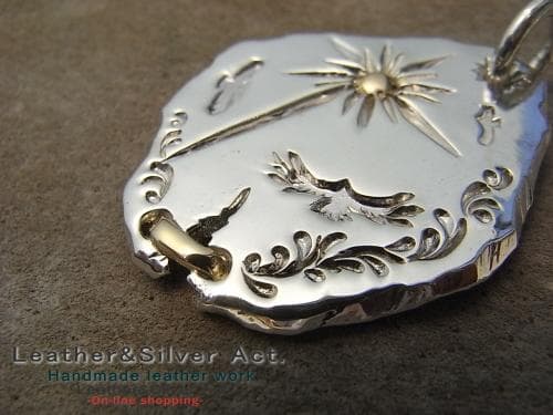 1点物　イーグルネックレス 手彫り　ハンドメイド　ネックレス　ｋ18　かまし