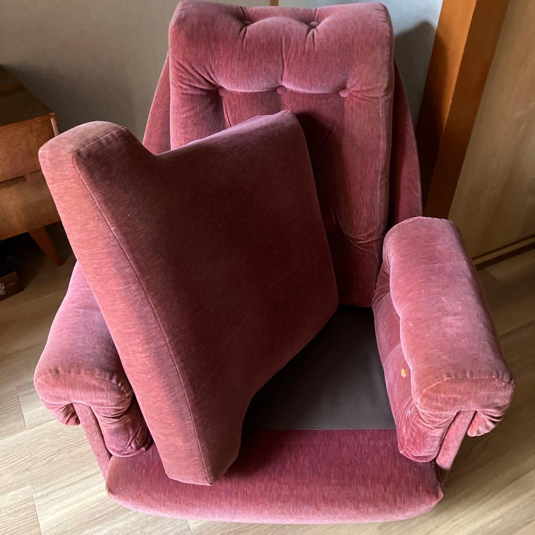 アンティーク　一人掛けソファ　ヴィンテージ レトロ　ピンク