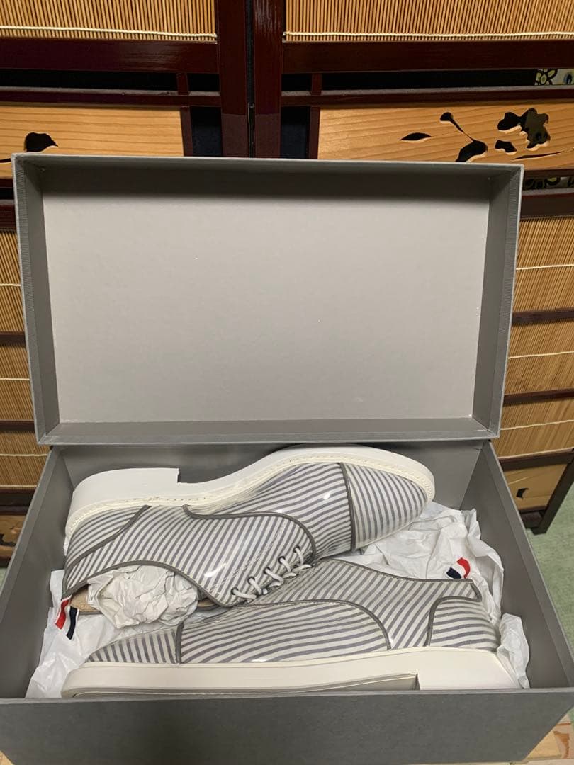 激レア‼️ Thom browneレザーpvcシアサッカーオックスフォードシューズ