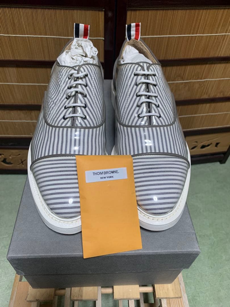 激レア‼️ Thom browneレザーpvcシアサッカーオックスフォードシューズ