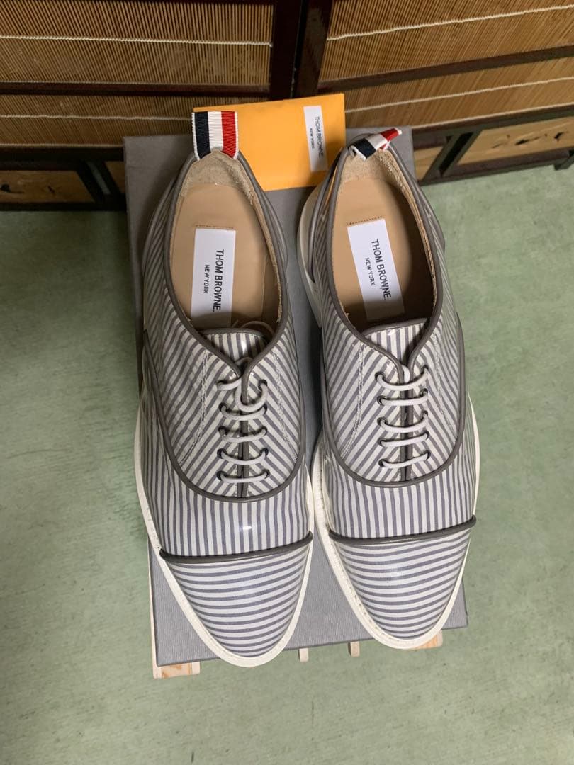 激レア‼️ Thom browneレザーpvcシアサッカーオックスフォードシューズ