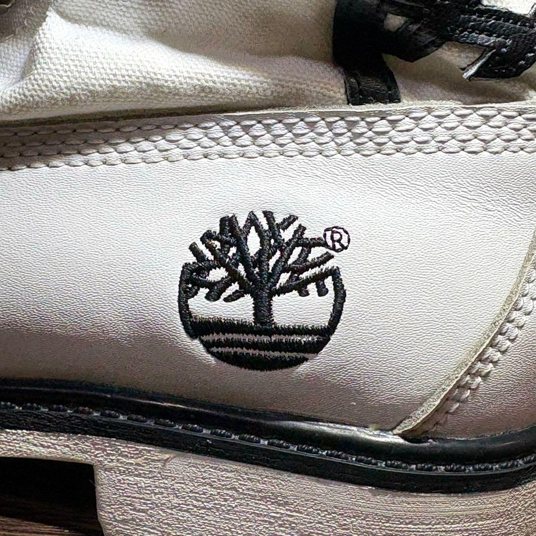 【希少ホワイト】Timberland ❖ ビッグツリーロゴ　ロールトップブーツ