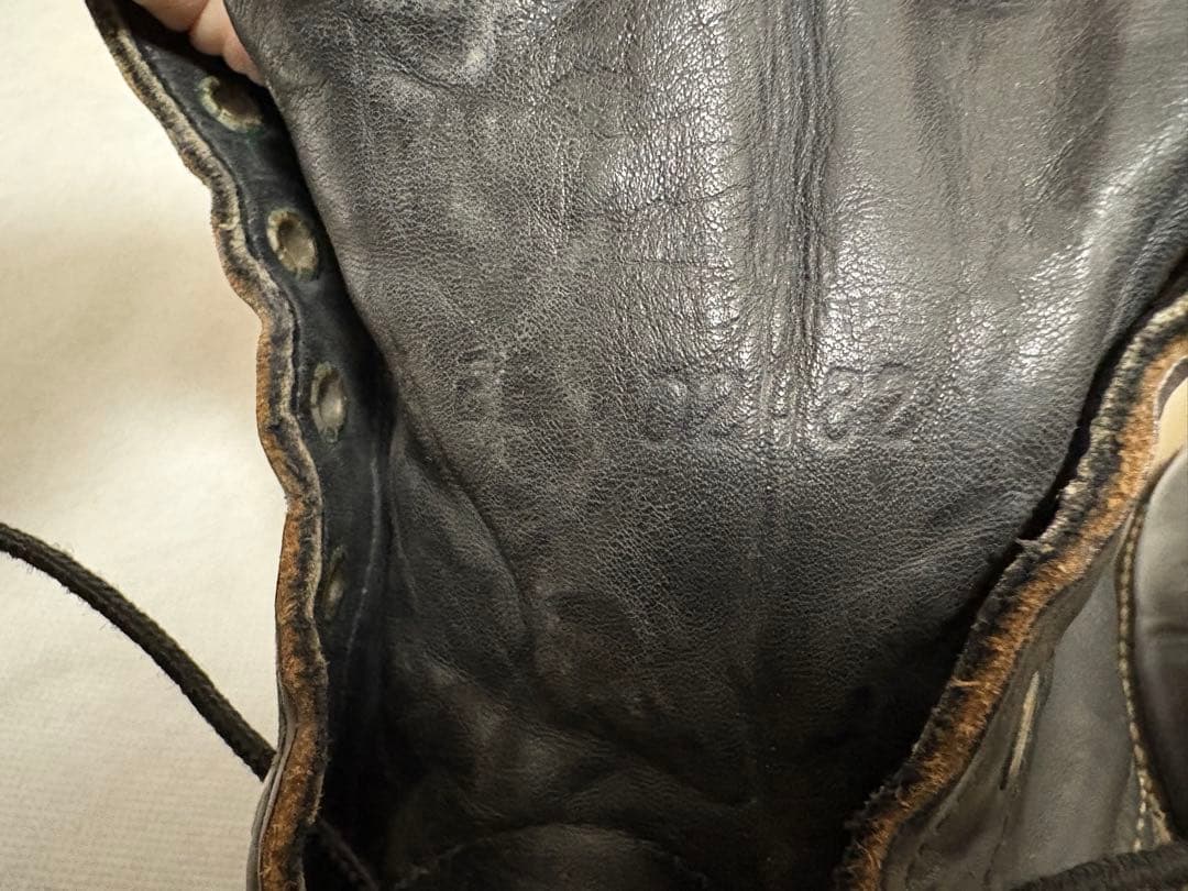 黒 レザー ハイカット ワークブーツ