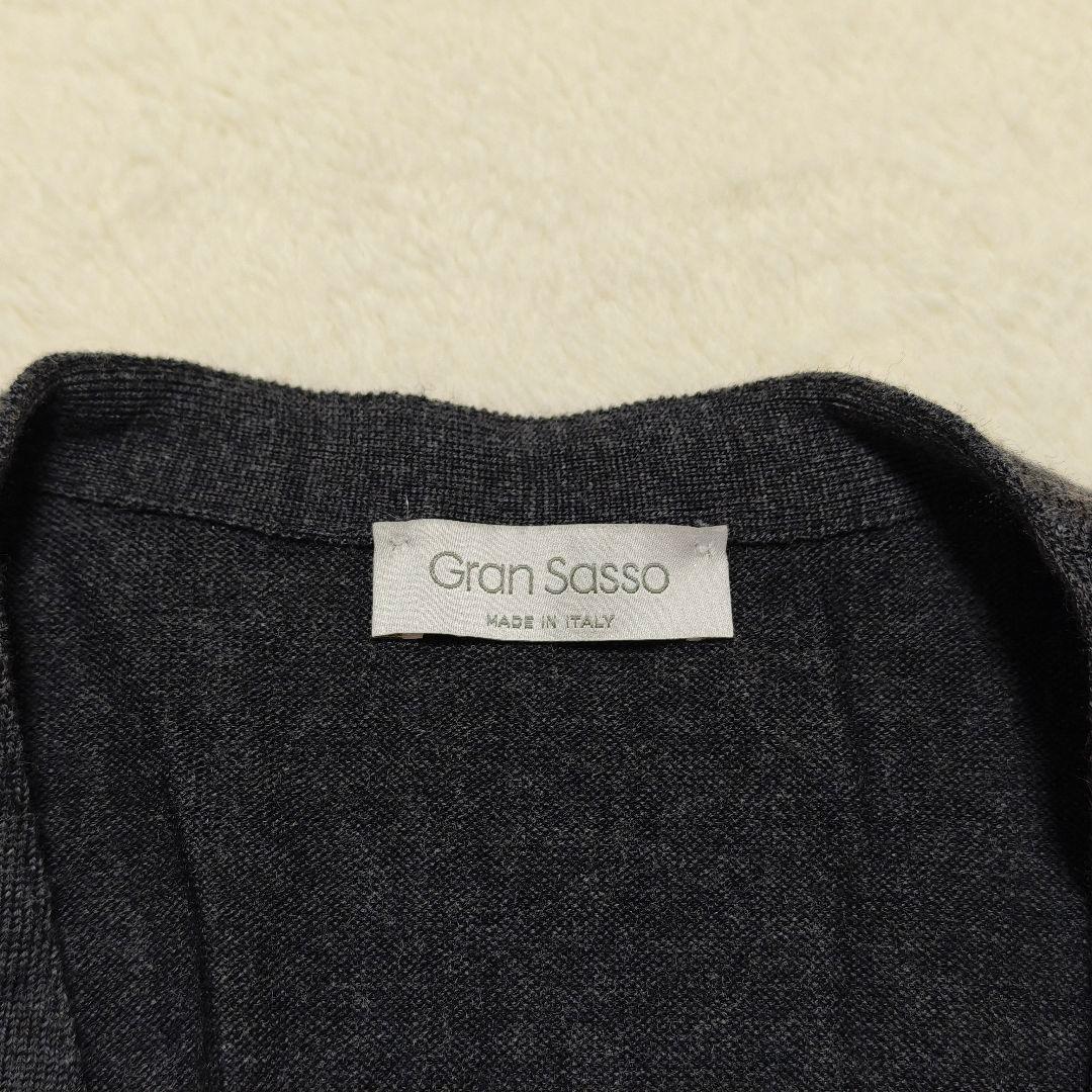 美品✨グランサッソ　ウールニットベスト　チャコールグレー　M相当