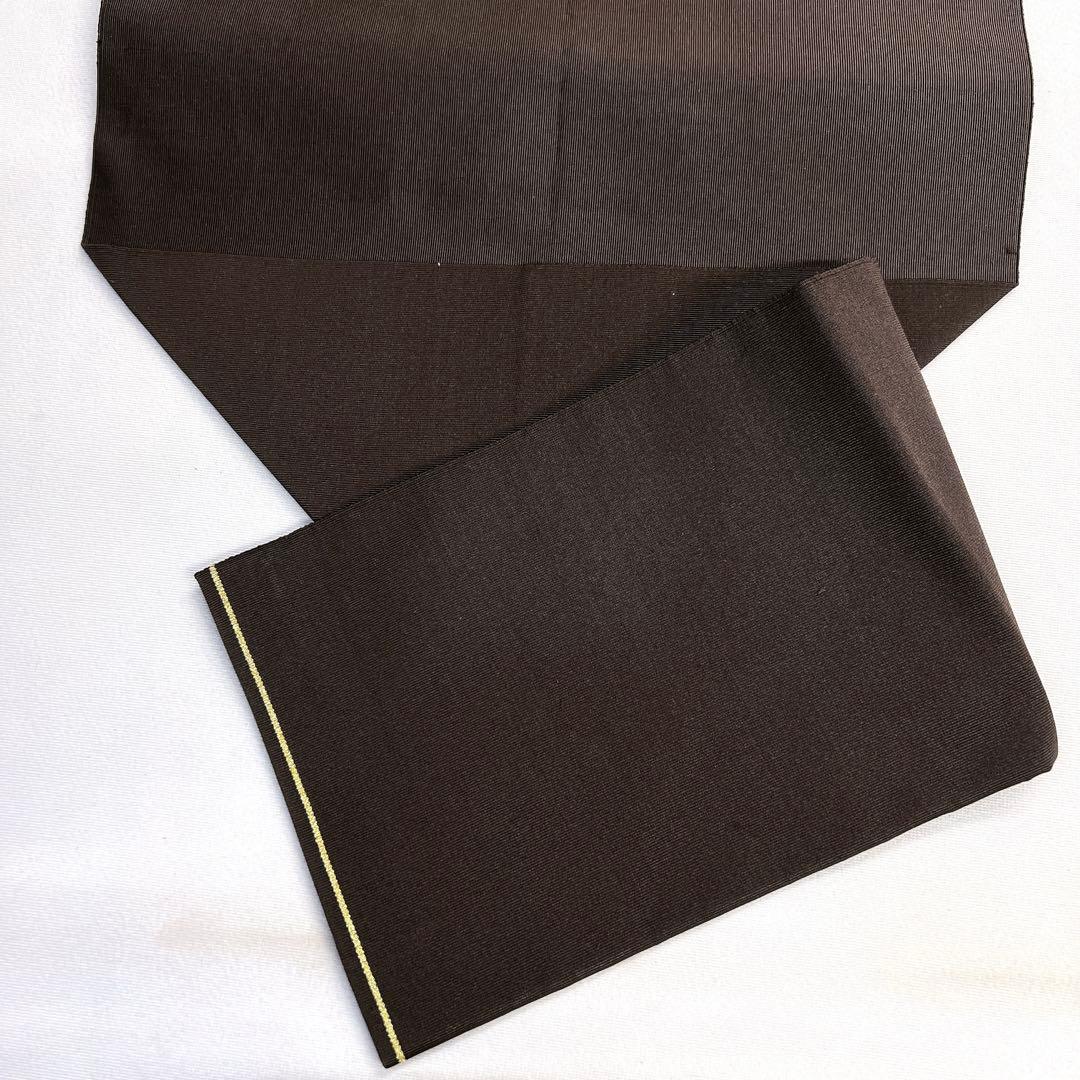 名古屋帯　松葉仕立て　綴れ織　源氏香　横縞　ブラウンカラー　着物　013tz