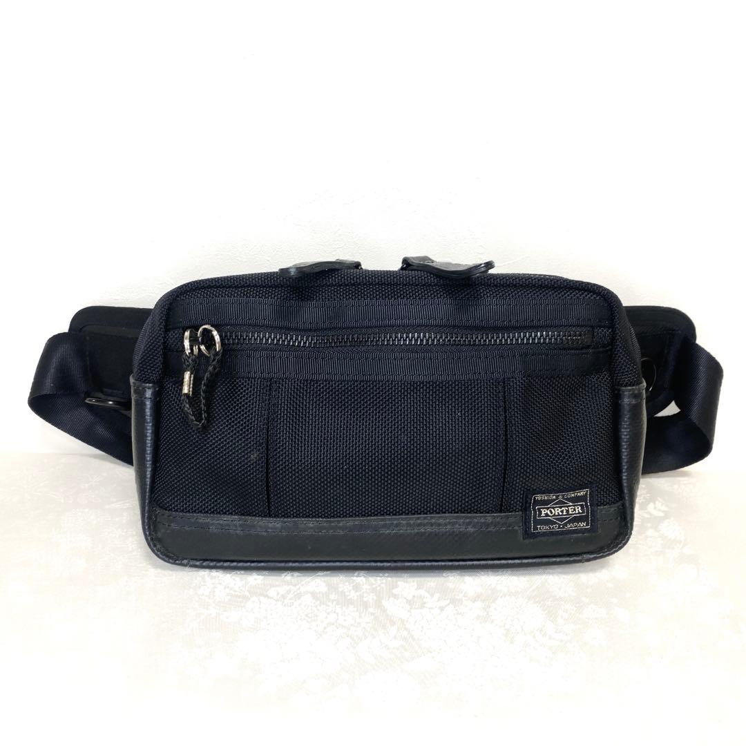 めーぢん【美品】PORTER HEAT ウエストバッグ ブラック