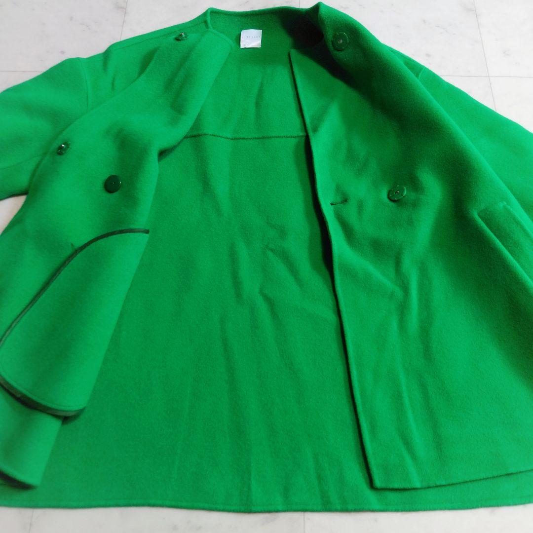 極美品♪シティショップ 22AW ショートビーバー ウールコート グリーン
