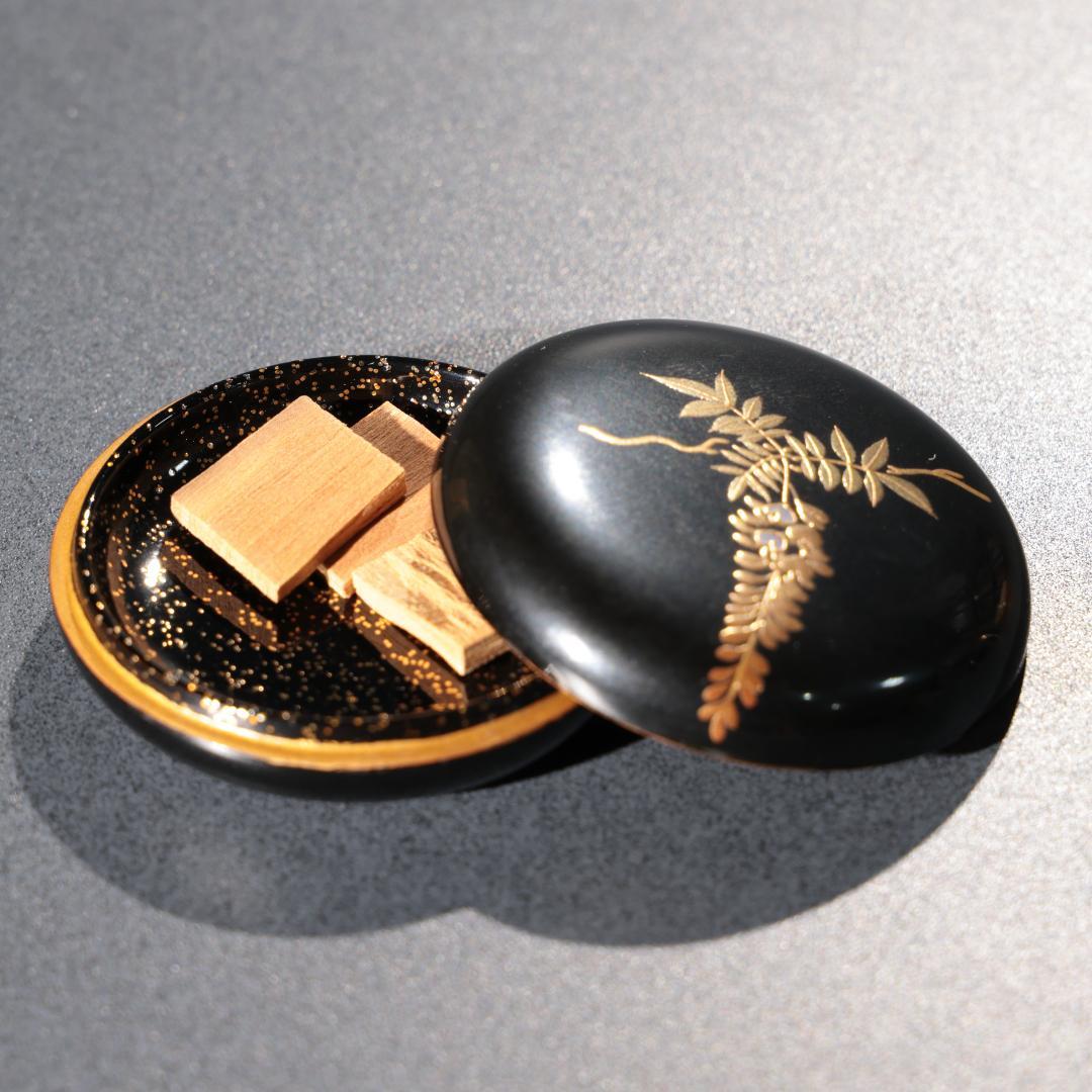 【茶道具】輪島塗　茶箱　藤蒔絵　6R0938ダP2