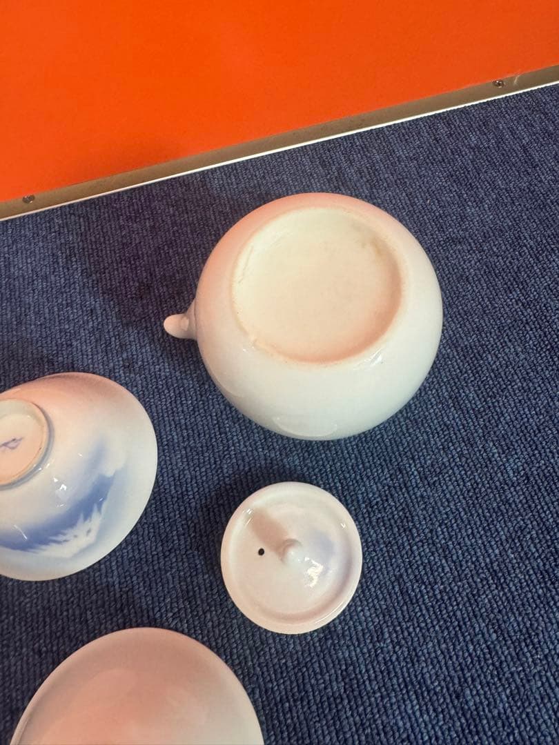 1836 深川製磁　富士山文　茶器セット　急須1客　湯呑5客