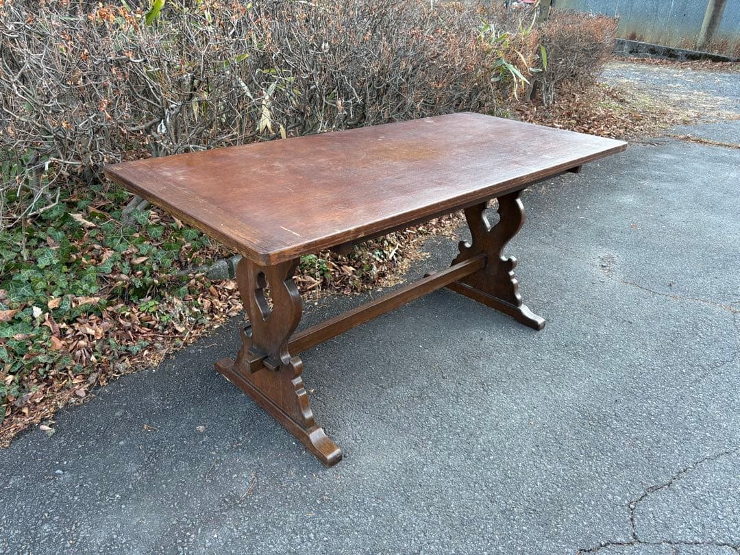 ③ イギリスヴィンテージ 4人掛け　ダイニングテーブル　リフェクトリーテーブル